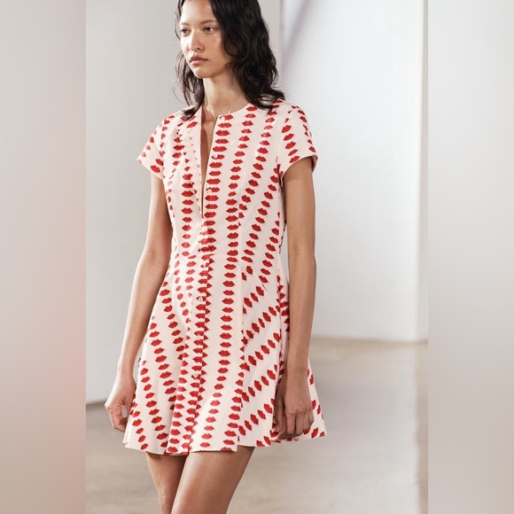 NWT ZARA ZW COLLECTION SKATER PRINTED DRESS - Picture 3 of 13